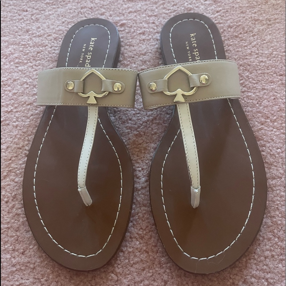 Brand new Kate spade sandals flip flop nude beige 7.5